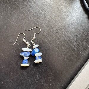Lapis and moonstone Dangle Earrings